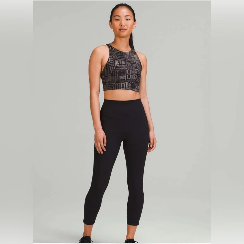 Lululemon Energy High-Neck Longline Bra -Ombre Black Multi - Picture 2 of 7